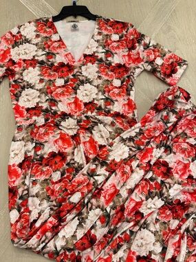 Agnes & Dora Red and White Floral Maxi Dress